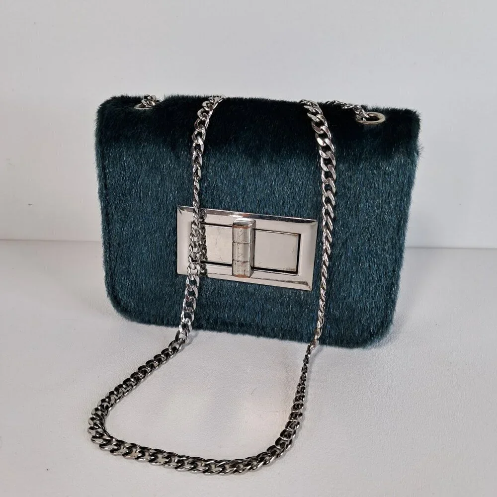 Free People Prospect Vegan Green Crossbody Bag Chain Strap